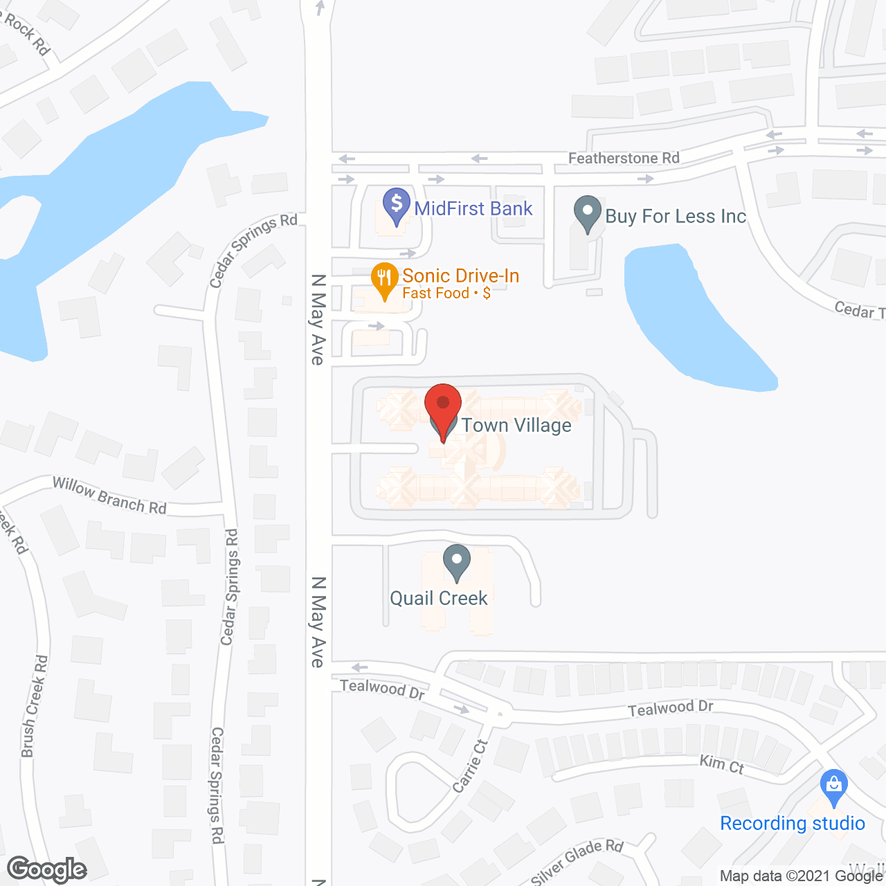 Map of the neighborhood around Town Village
