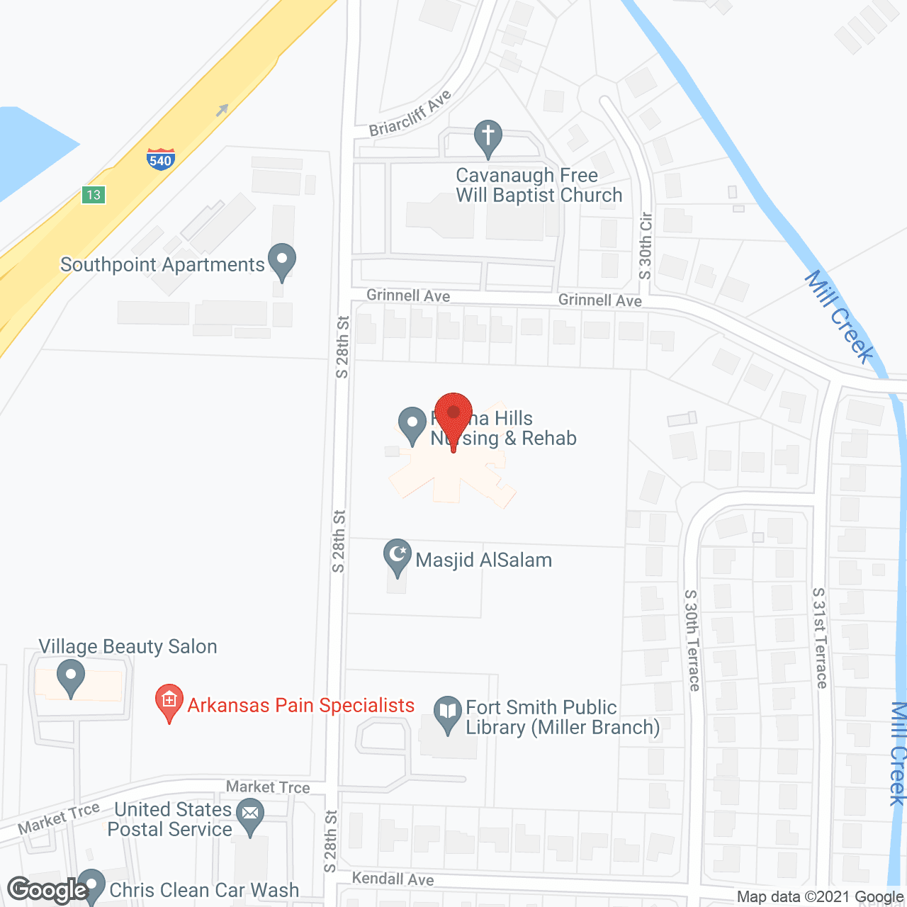Map of the neighborhood around Fianna Hills Nursing & Rehab