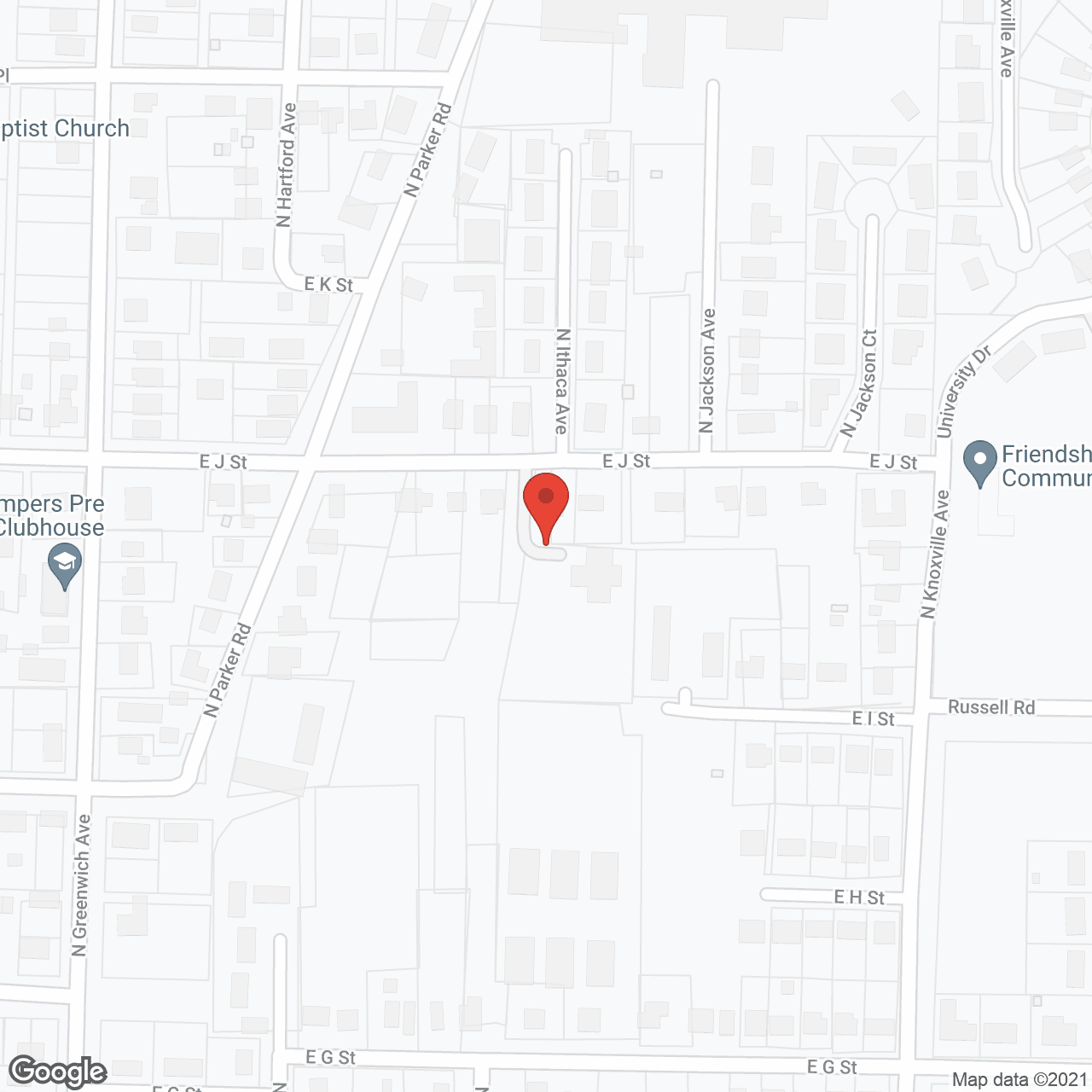Map of the neighborhood around Friendship Community Care Inc