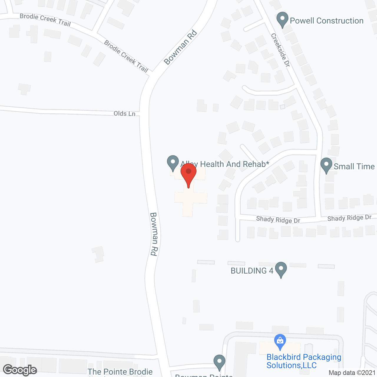 Map of the neighborhood around Allay Rehab & Healthcare Ctr