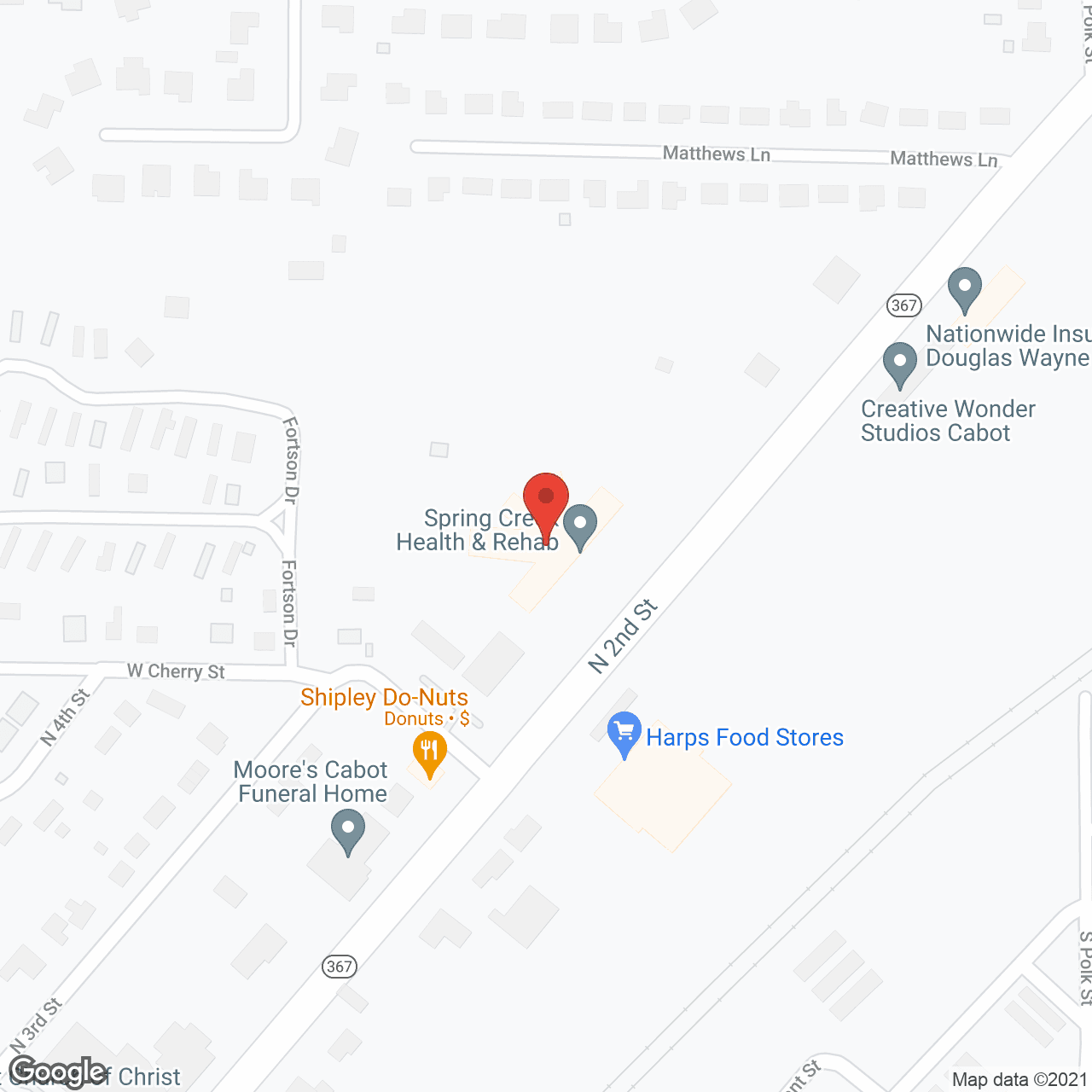 Map of the neighborhood around Spring Creek Living Ctr