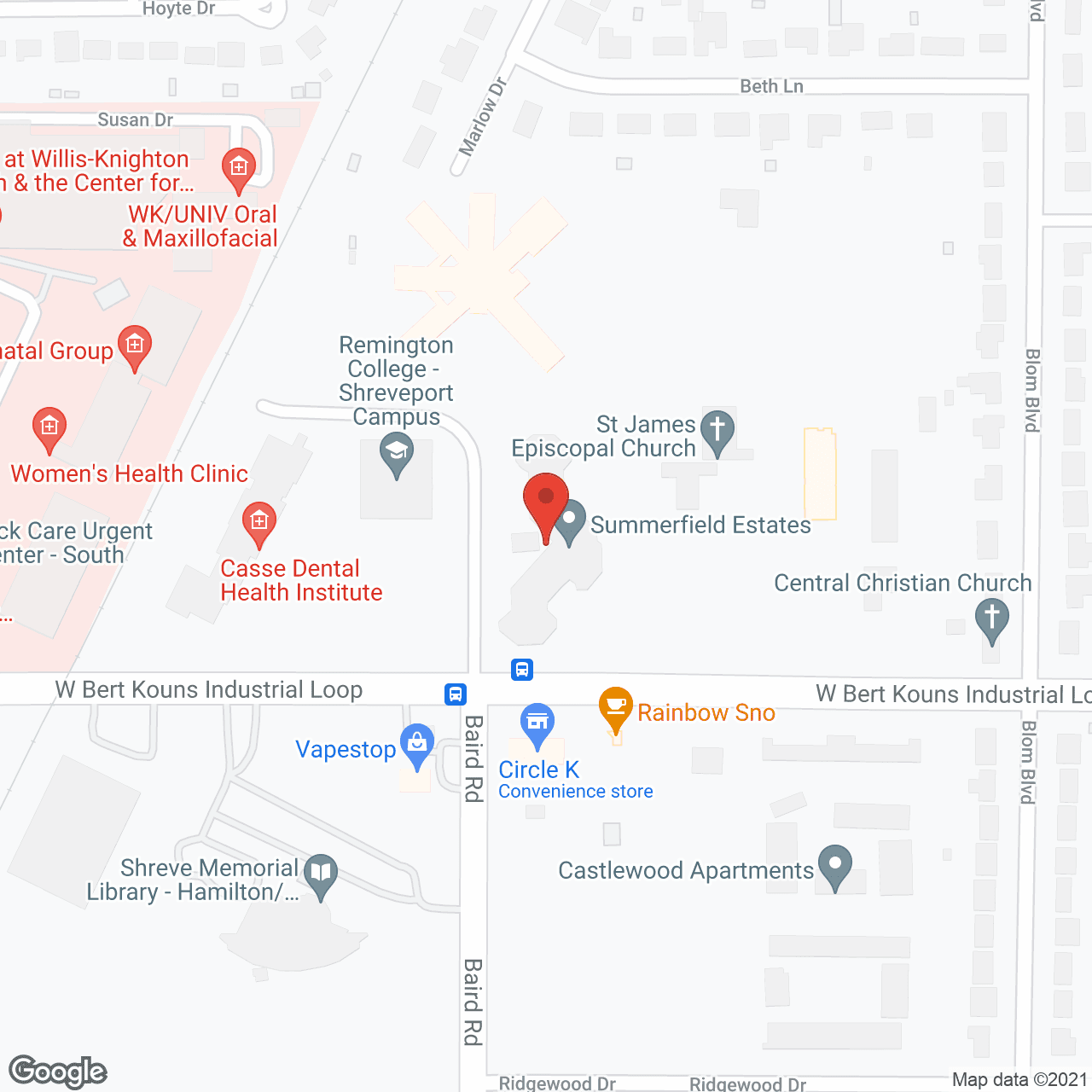 Map of the neighborhood around Holiday Summerfield Estates