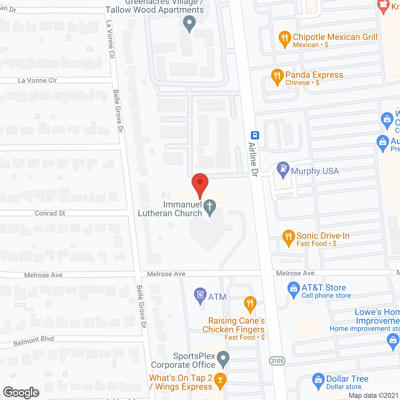 Map of the neighborhood around Heritage Manor of Bossier
