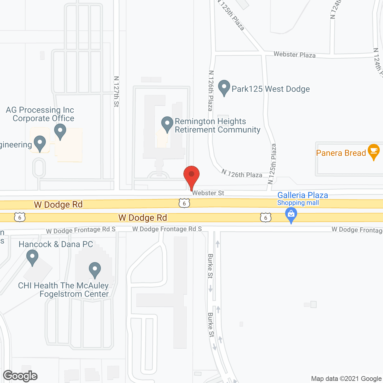 Map of the neighborhood around Remington Heights Retirement Community