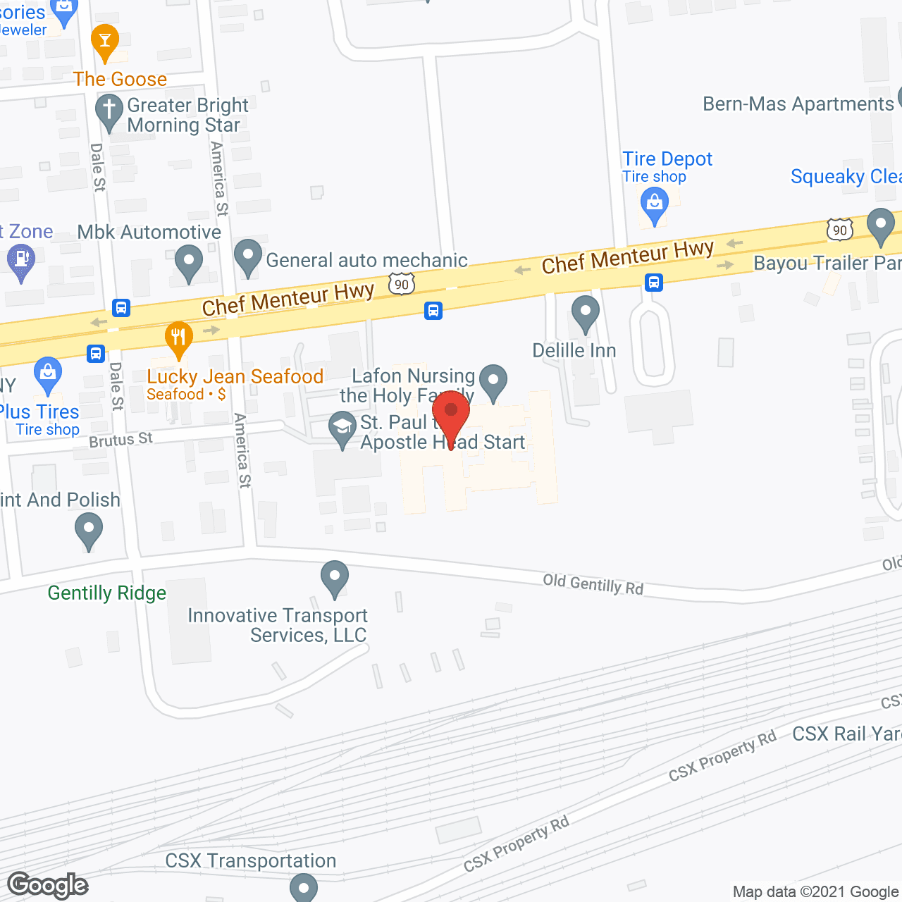 Map of the neighborhood around Lafon Nursing Facility