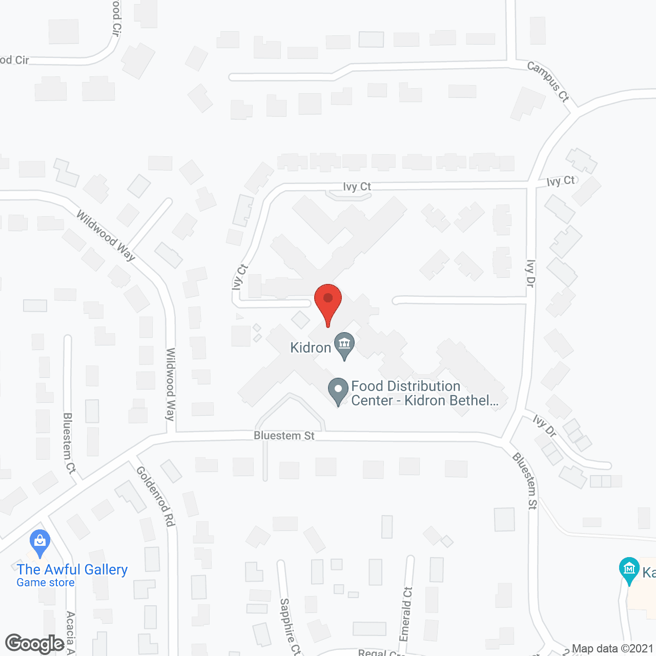 Map of the neighborhood around Bethel Health Care Center
