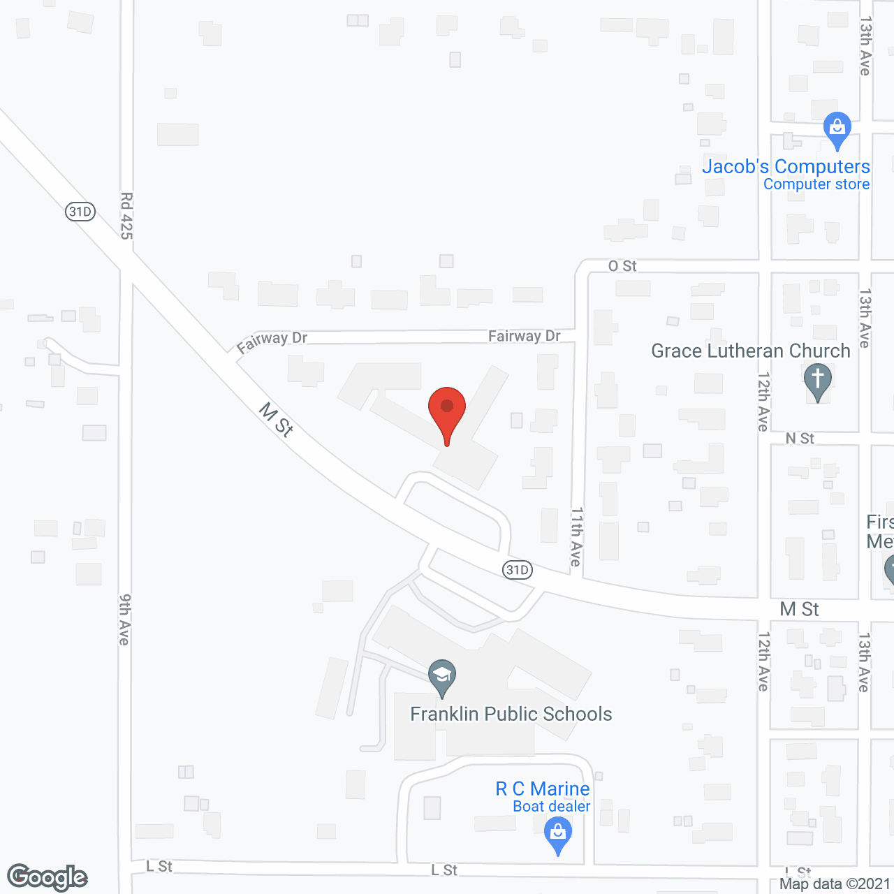 Map of the neighborhood around Golden LivingCenter - Franklin
