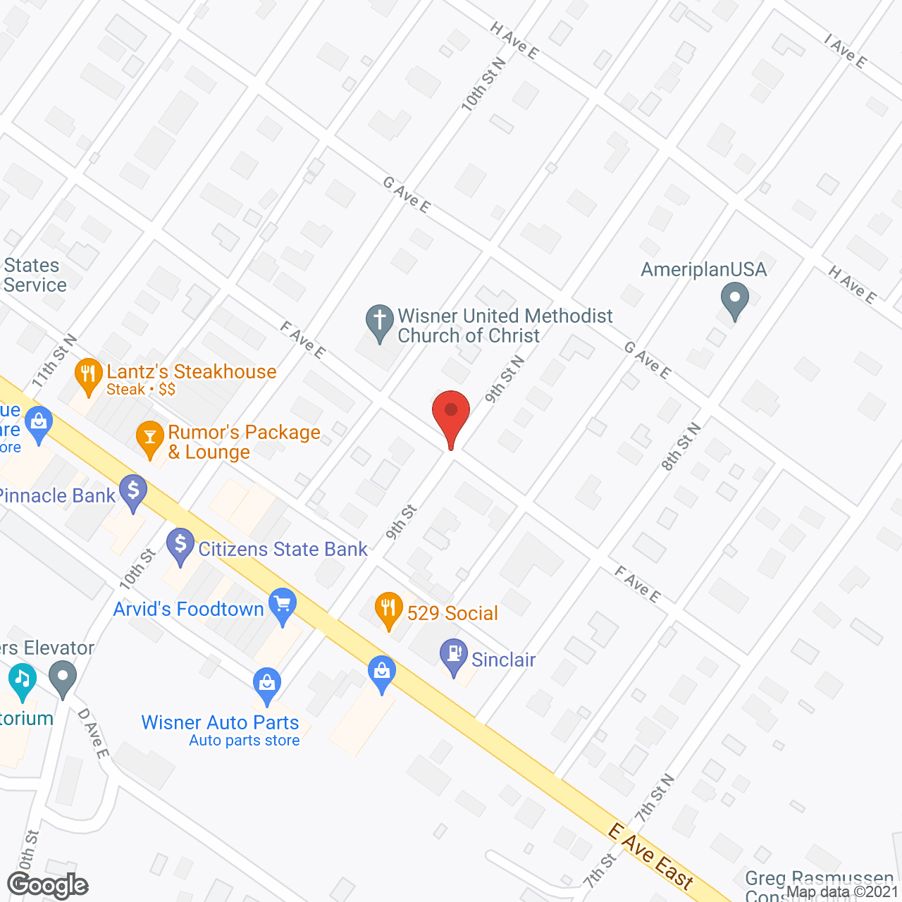 Map of the neighborhood around Wisner Manor