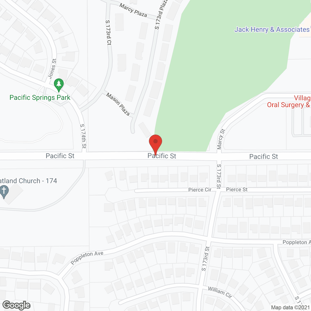 Map of the neighborhood around Pacific Springs Village
