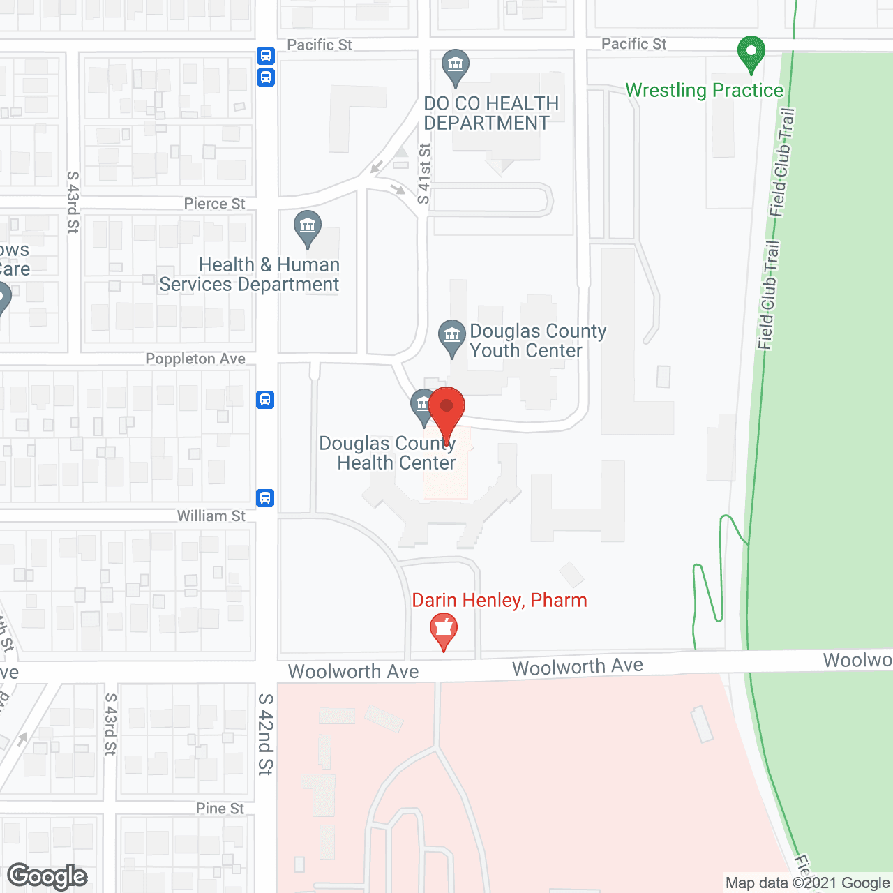 Map of the neighborhood around Douglas County Health Center