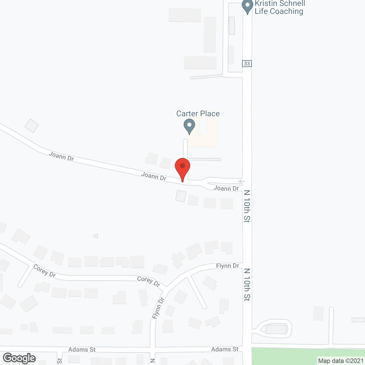 Map of the neighborhood around Carter Place