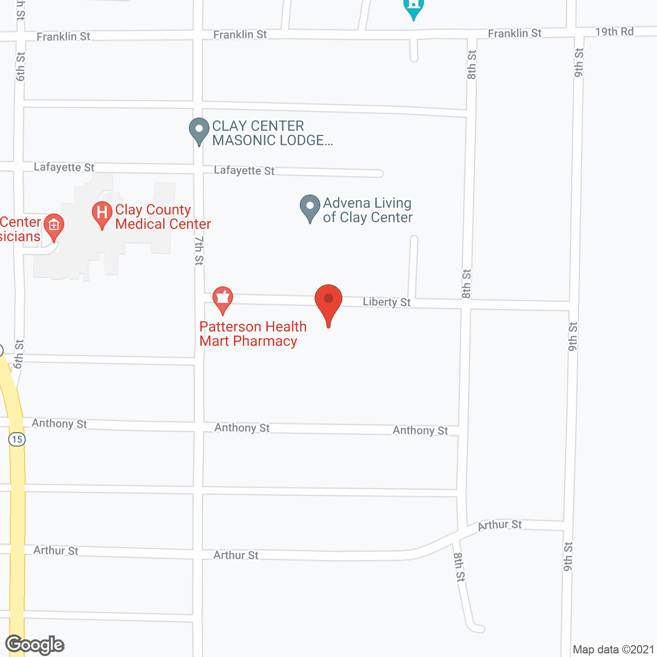 Map of the neighborhood around Liberty Place Assisted Living