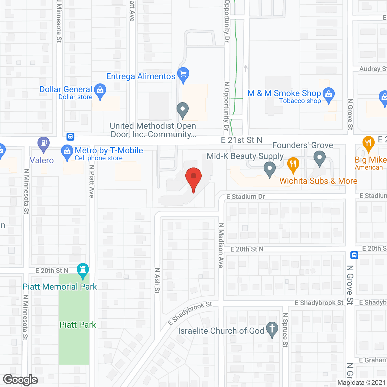 Map of the neighborhood around Plaza North Senior Residences