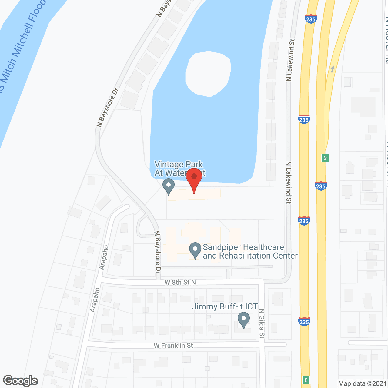 Map of the neighborhood around Vintage Park at Waterfront