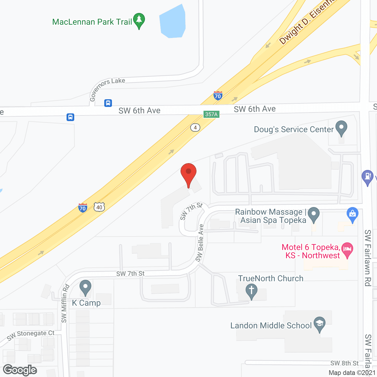 Map of the neighborhood around Fairlawn Heights Assisted Living