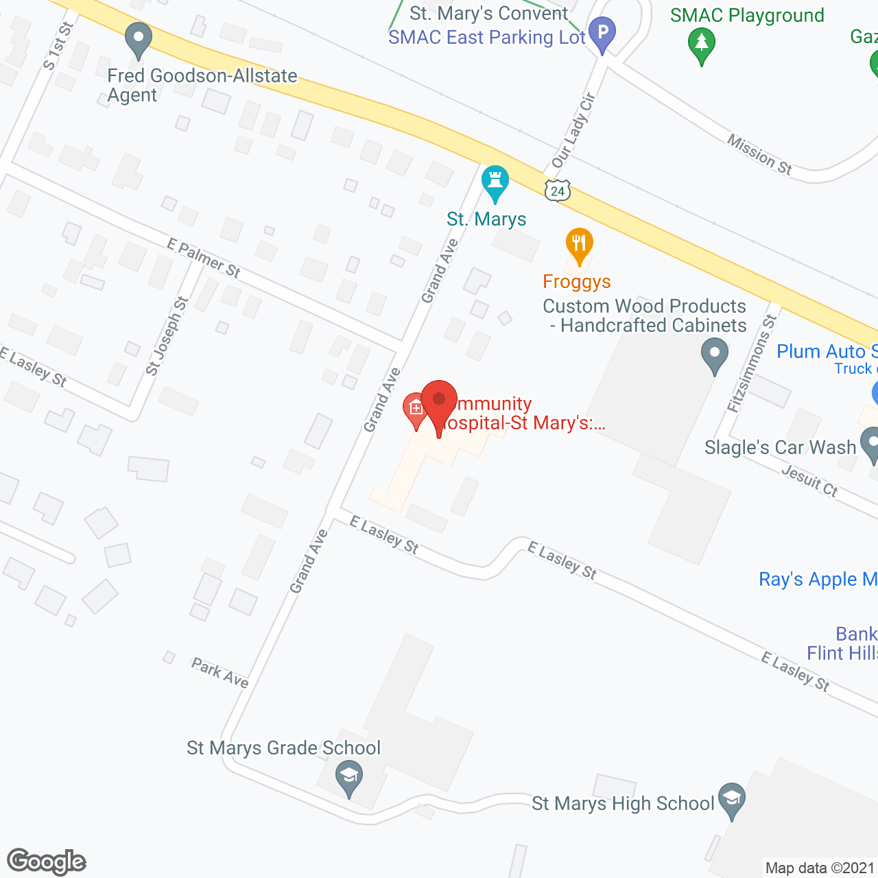Map of the neighborhood around St Marys Manor