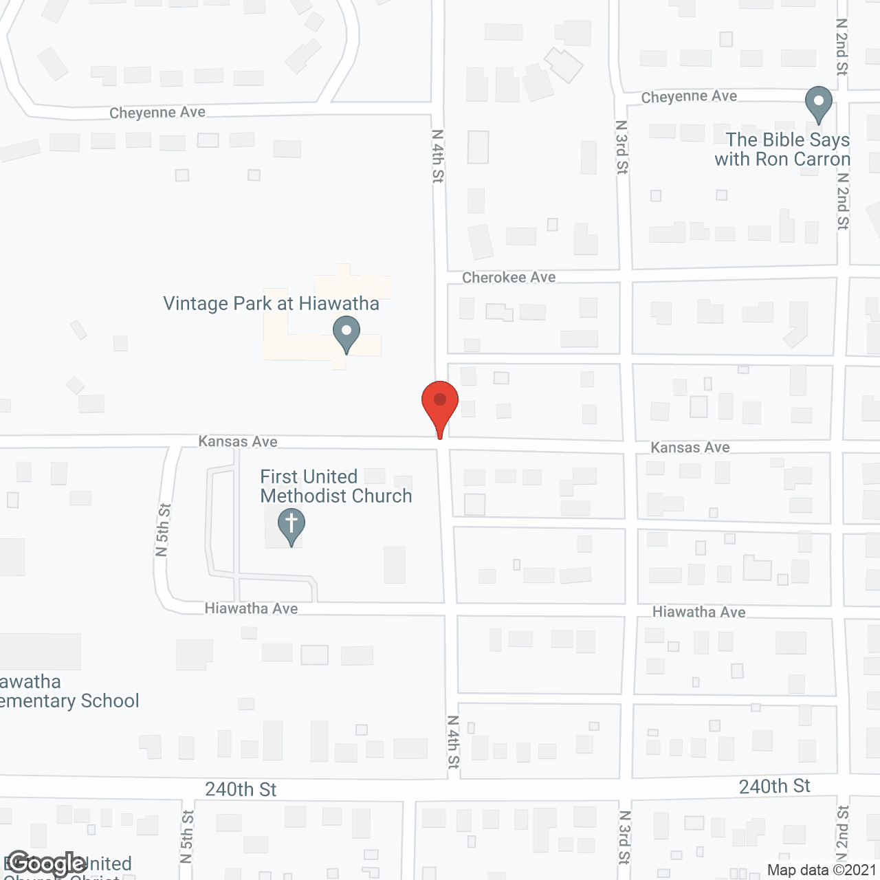 Map of the neighborhood around Vintage Park at Hiawatha