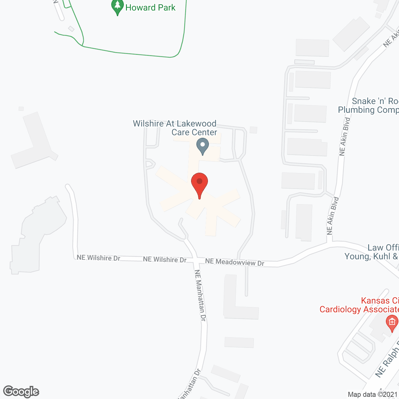 Map of the neighborhood around Wilshire At Lakewood