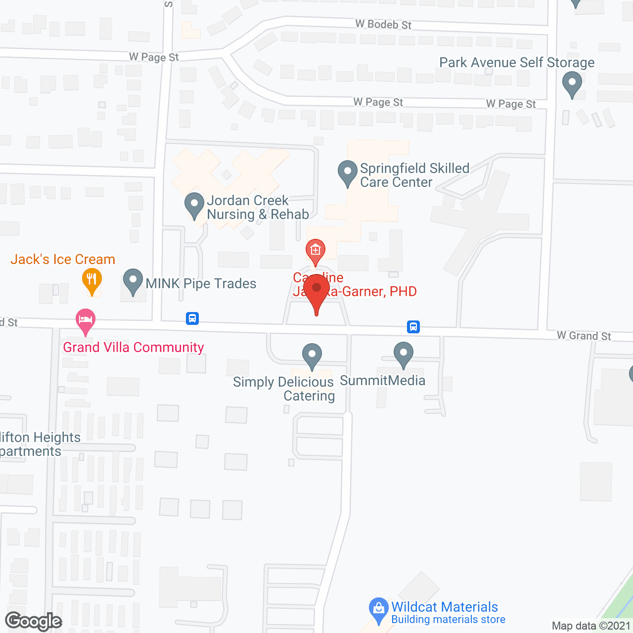 Map of the neighborhood around The Lodges