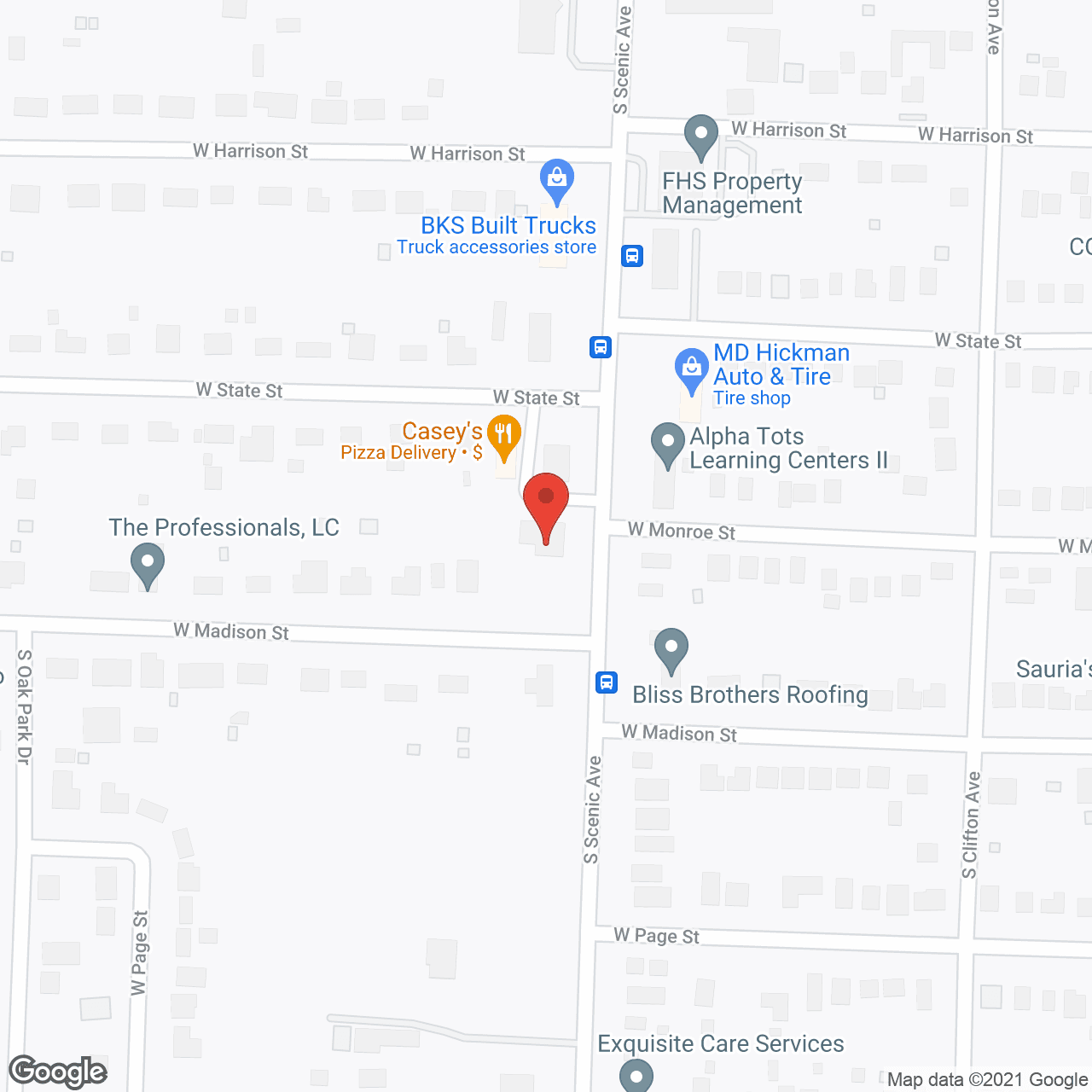 Map of the neighborhood around Oak Brook Residential