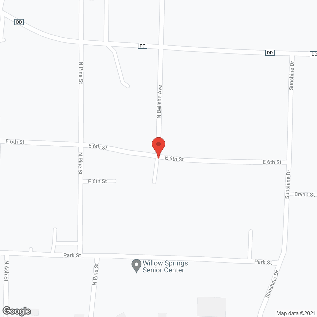 Map of the neighborhood around Willow Springs Senior Housing