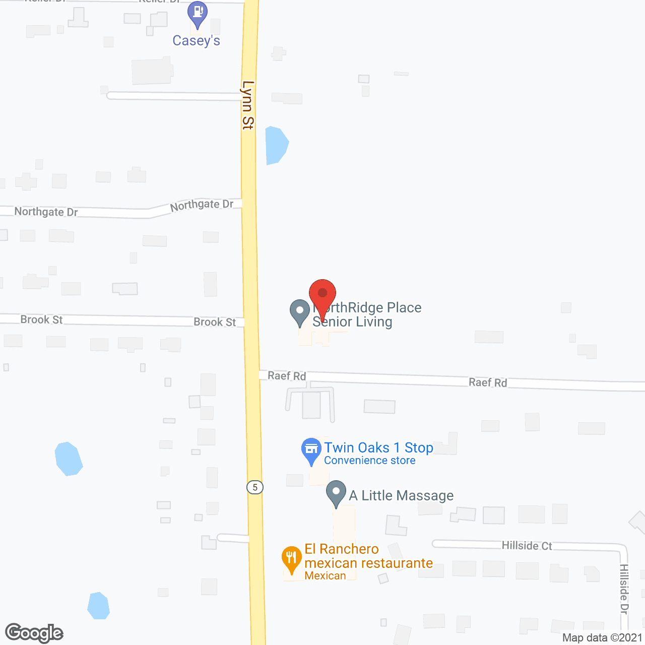 Map of the neighborhood around NorthRidge Place Assisted Living