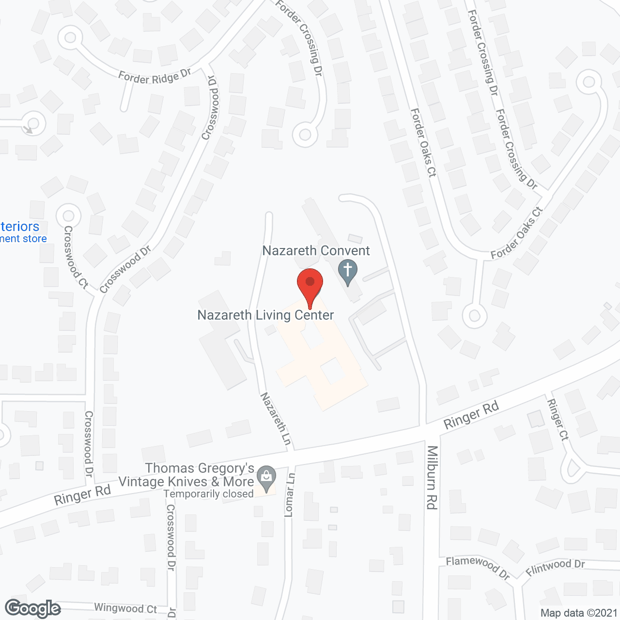 Map of the neighborhood around Nazareth Living Center a CCRC