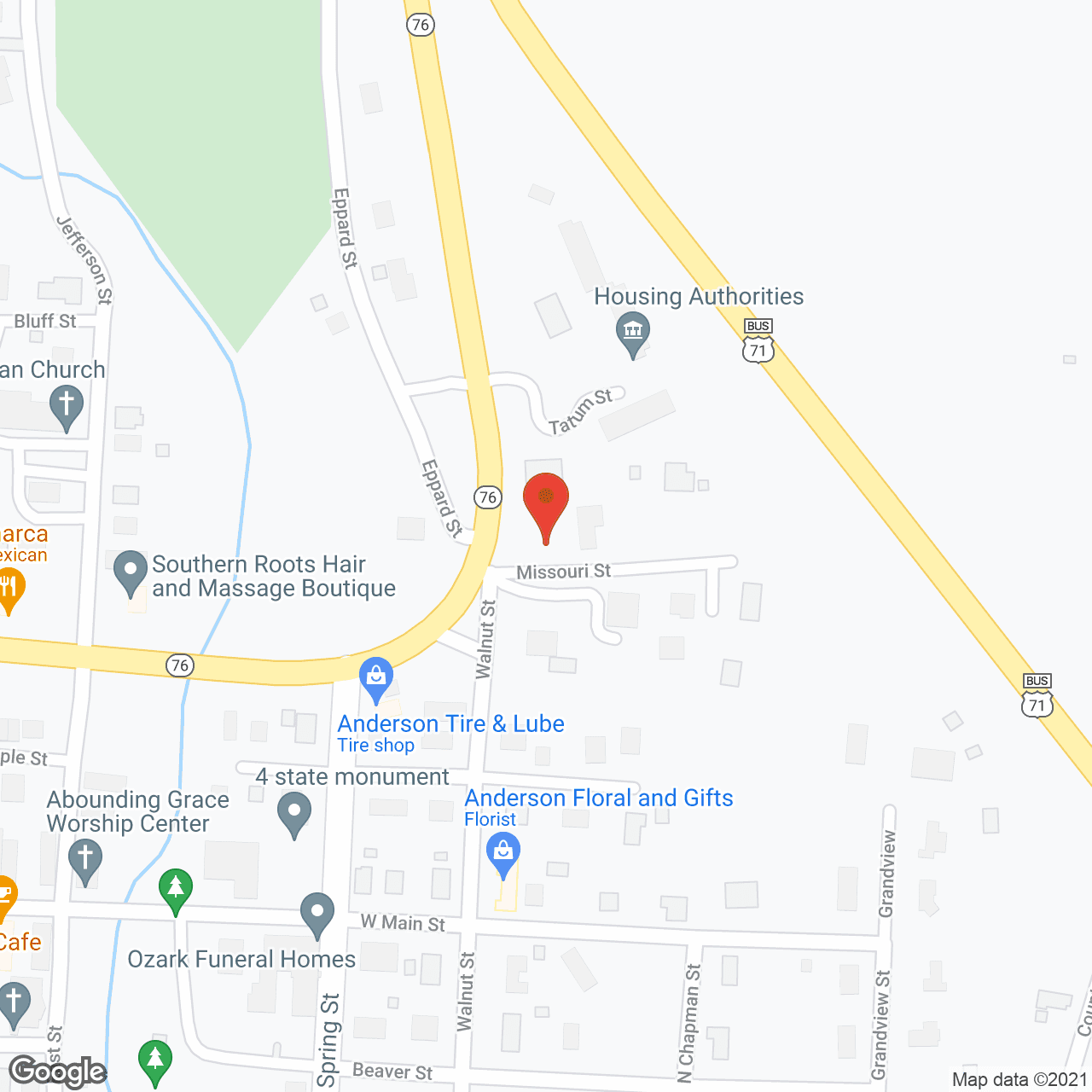 Map of the neighborhood around Woodlawn Manor Residential