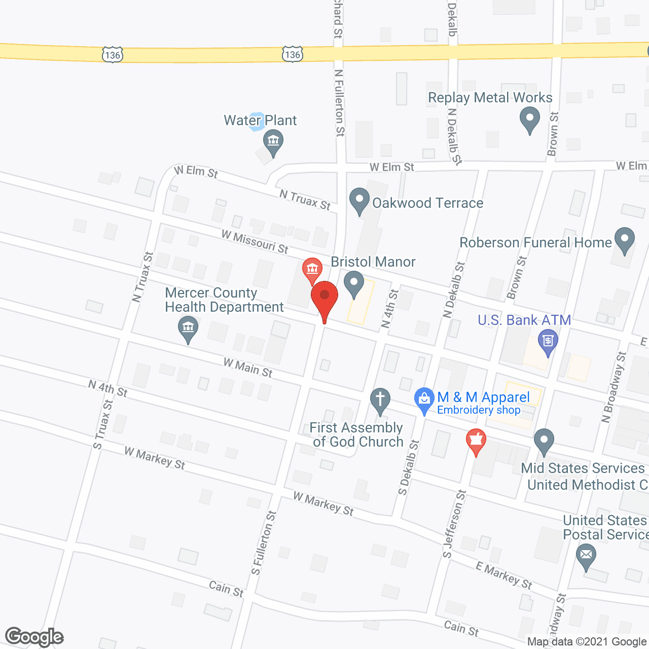 Map of the neighborhood around Bristol Manor of Princeton