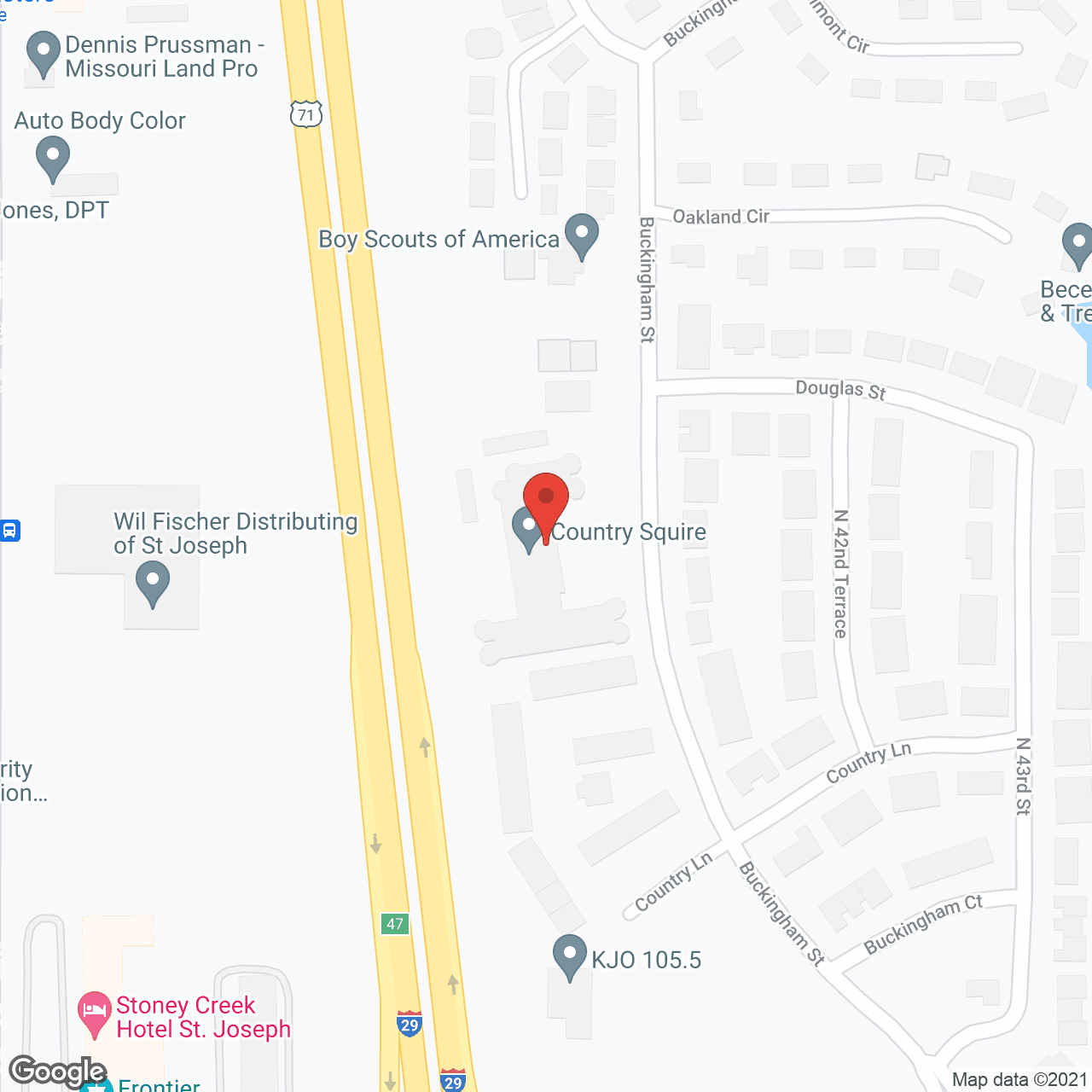 Map of the neighborhood around Holiday Country Squire
