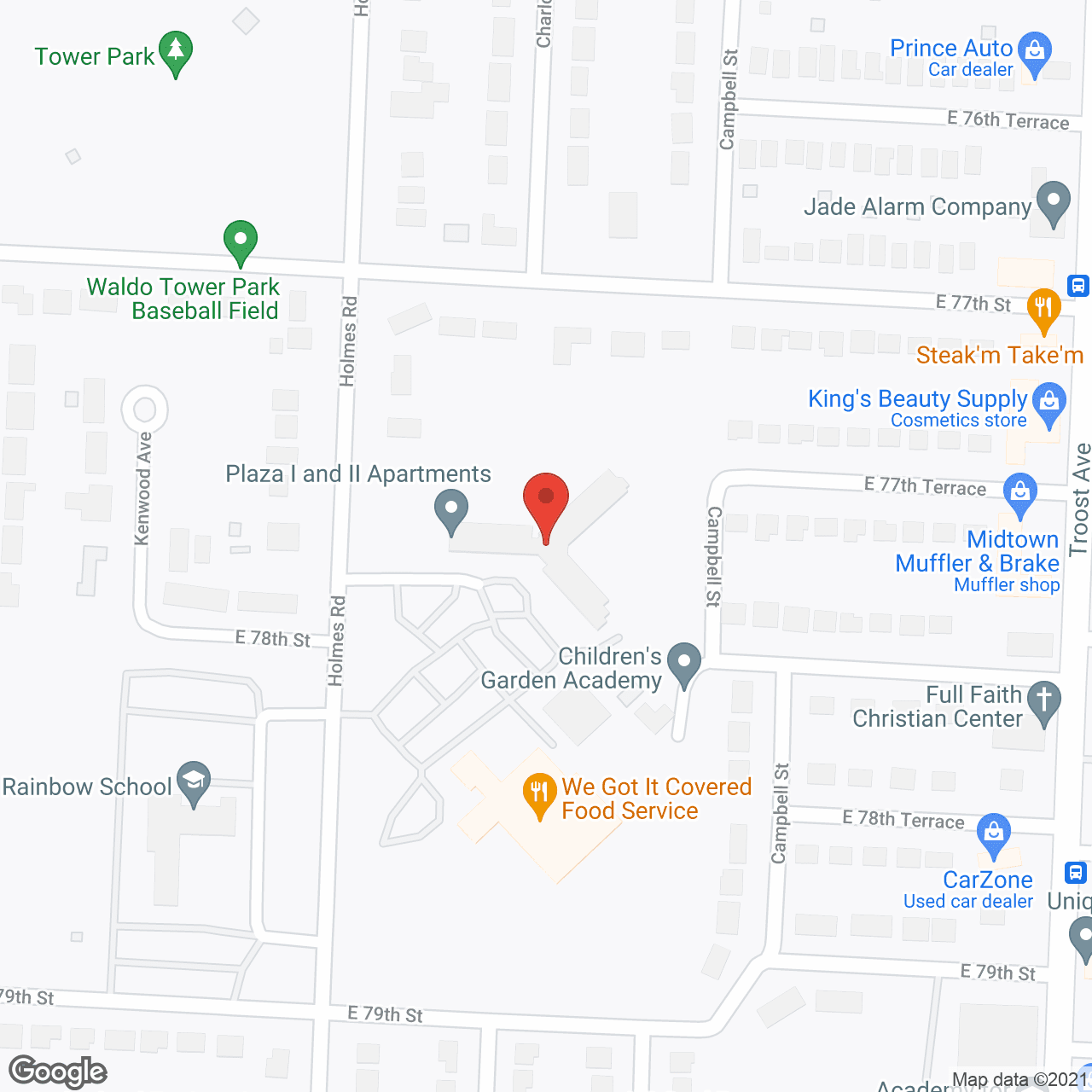 Map of the neighborhood around Shalom Plaza Apartments