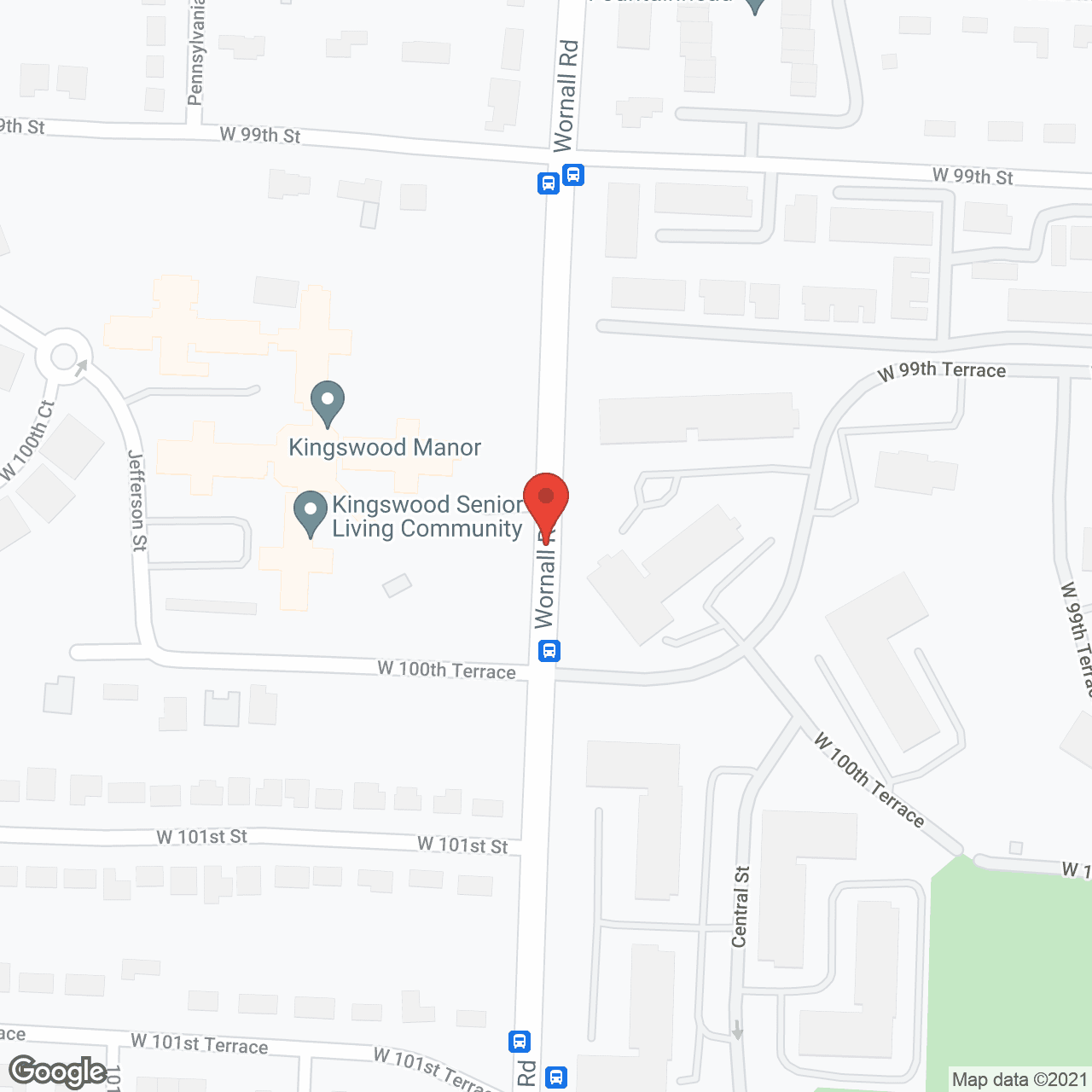 Map of the neighborhood around Kingswood Senior Living