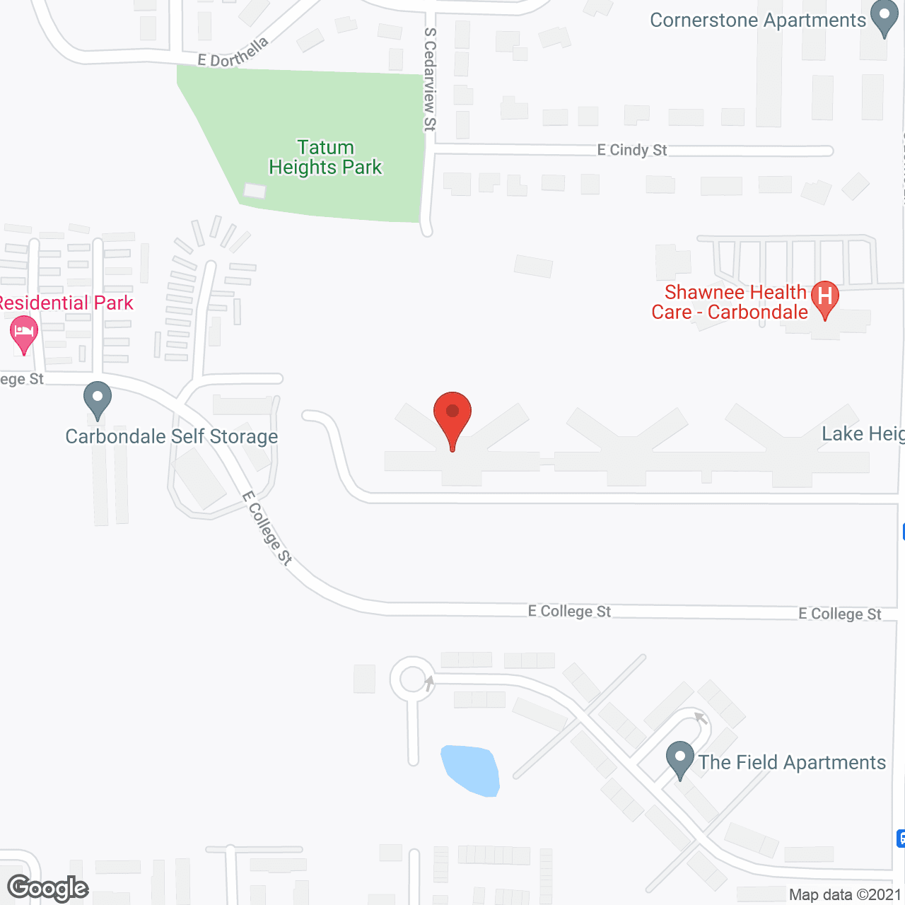 Map of the neighborhood around Carbondale Nursing and Rehabilitation Center