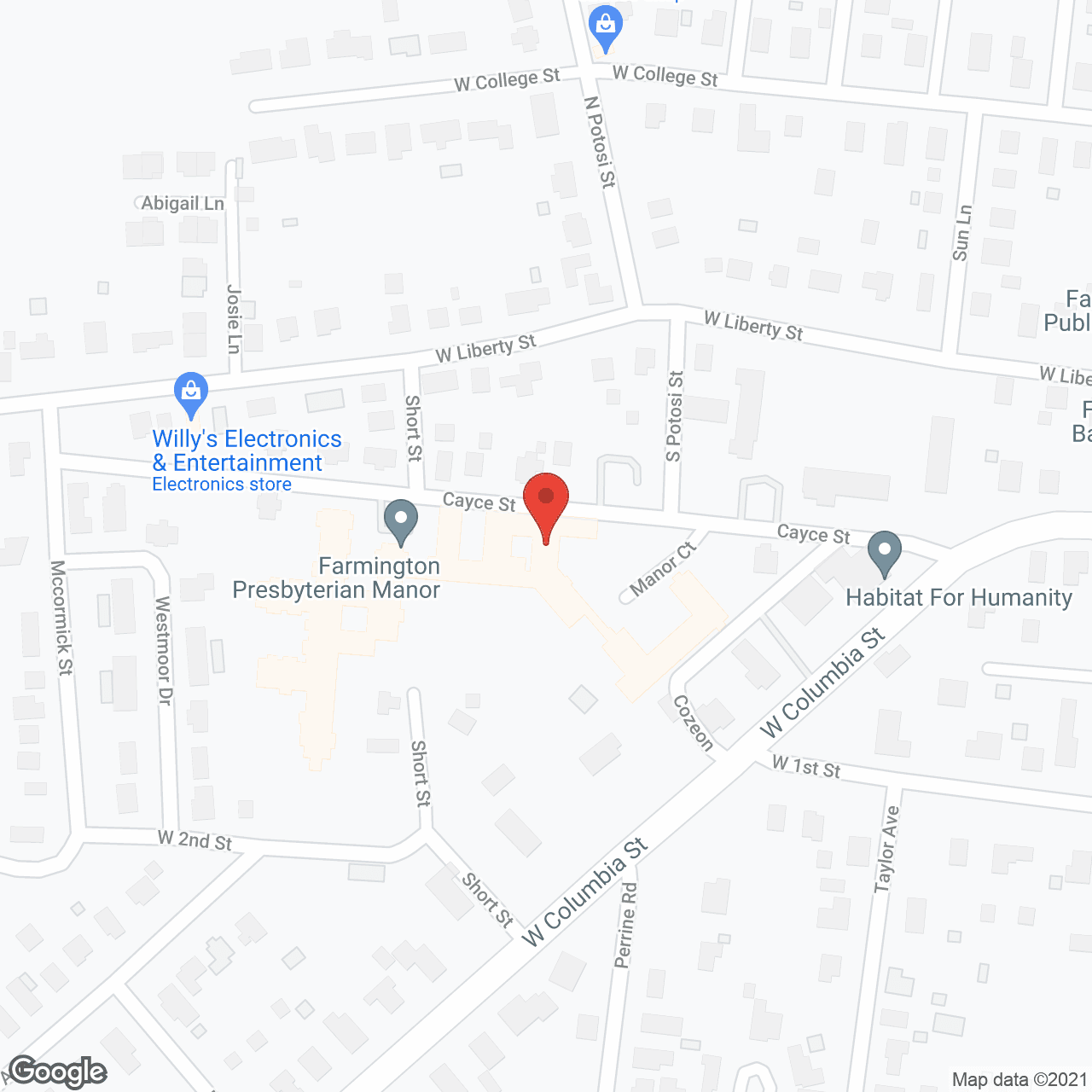 Map of the neighborhood around Farmington Presbyterian Manor