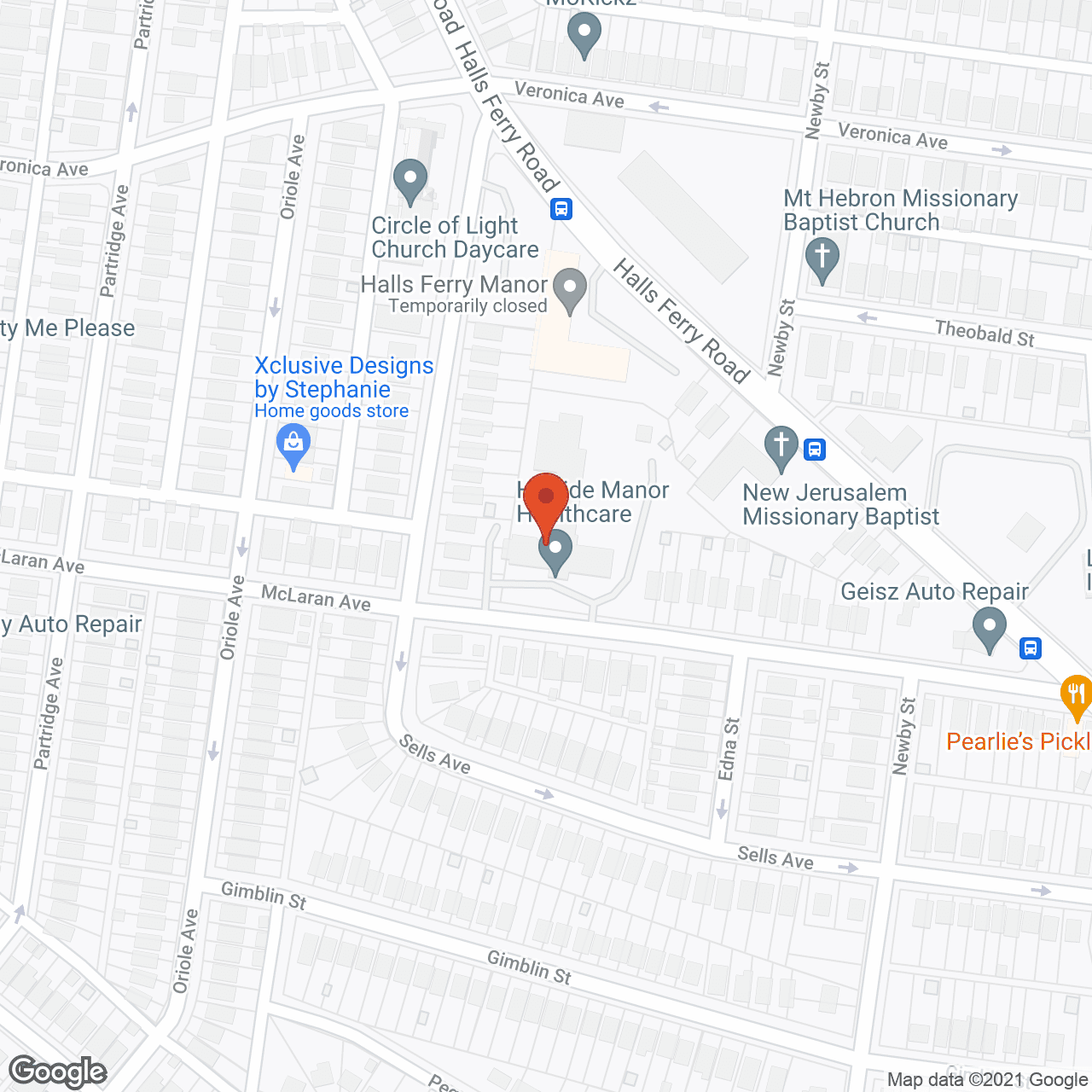 Map of the neighborhood around Hillside Manor Healthcare and Rehab