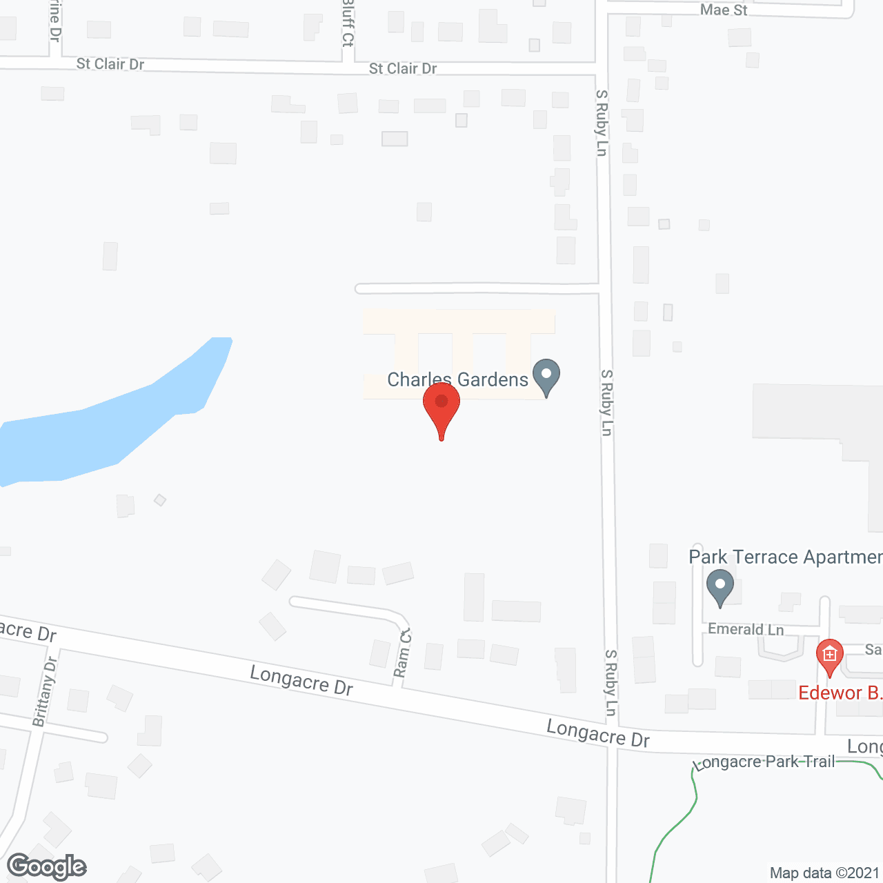 Map of the neighborhood around Charles Gardens
