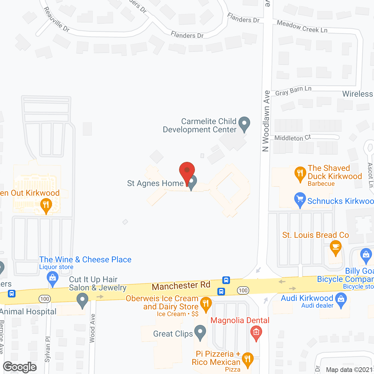 Map of the neighborhood around St Agnes Home