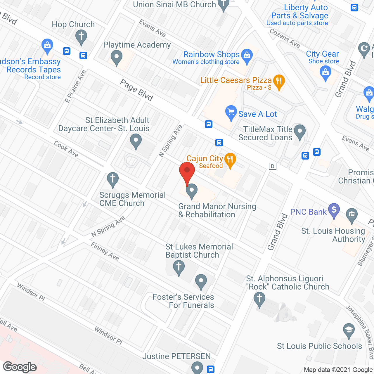 Map of the neighborhood around Grand Manor Nursing & Rehab