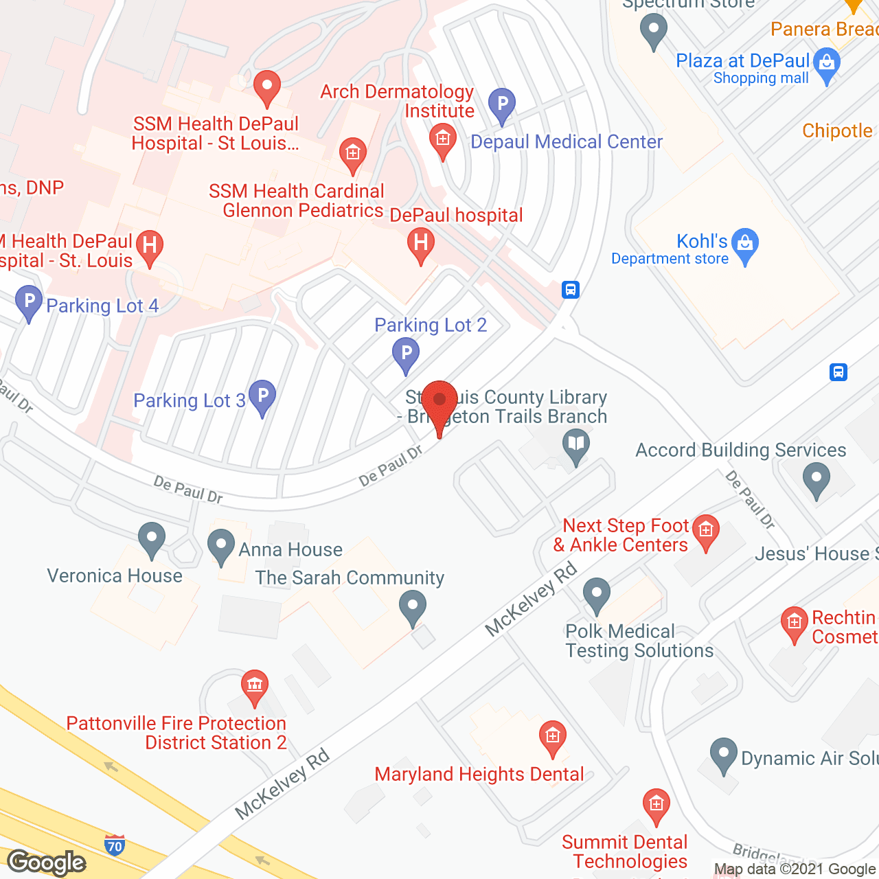 Map of the neighborhood around The Sarah Community