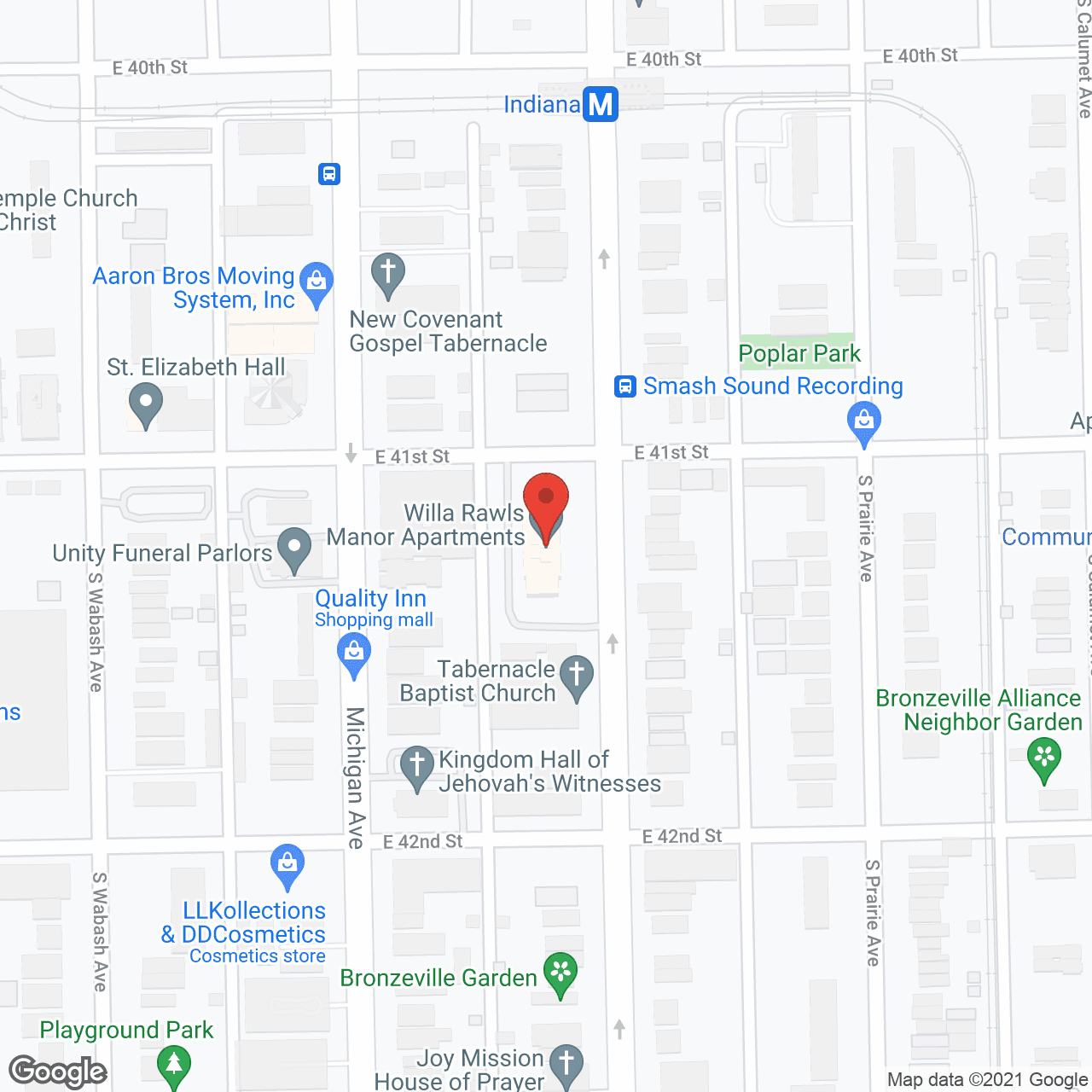 Map of the neighborhood around Willa Rawls Manor Apartments
