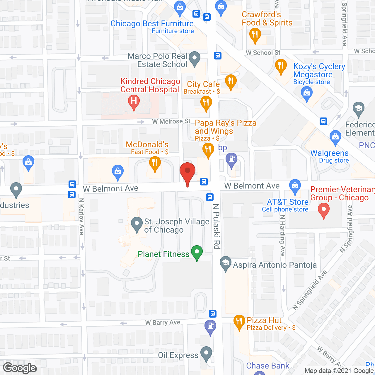 Map of the neighborhood around St. Joseph Village of Chicago