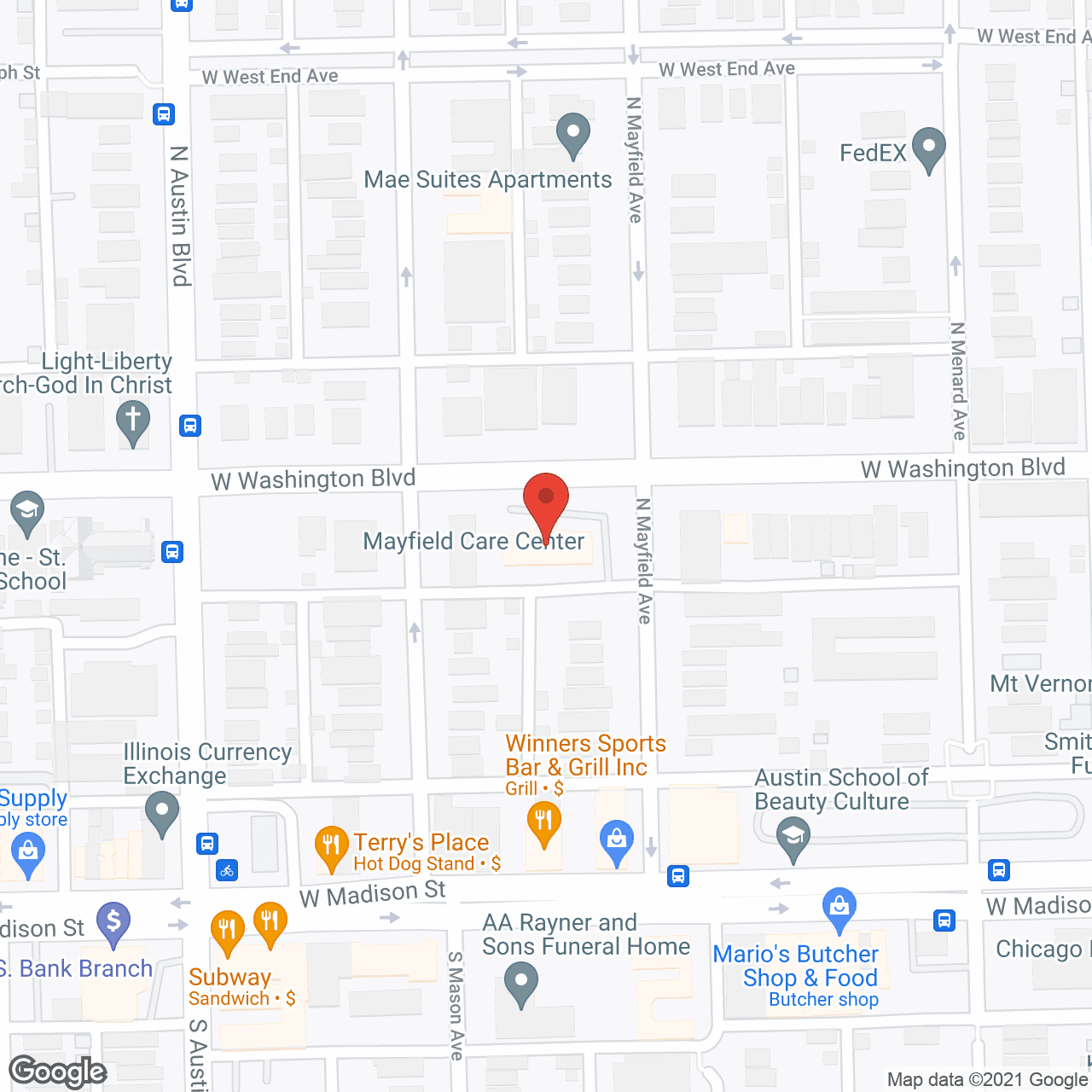Map of the neighborhood around Mayfield Care Center