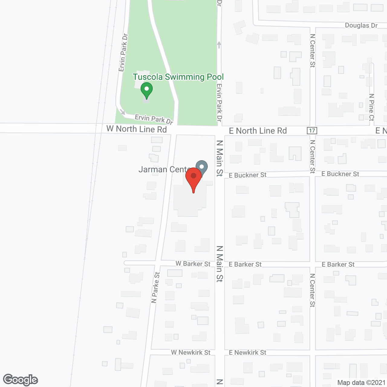Map of the neighborhood around Jarman Center Senior Living