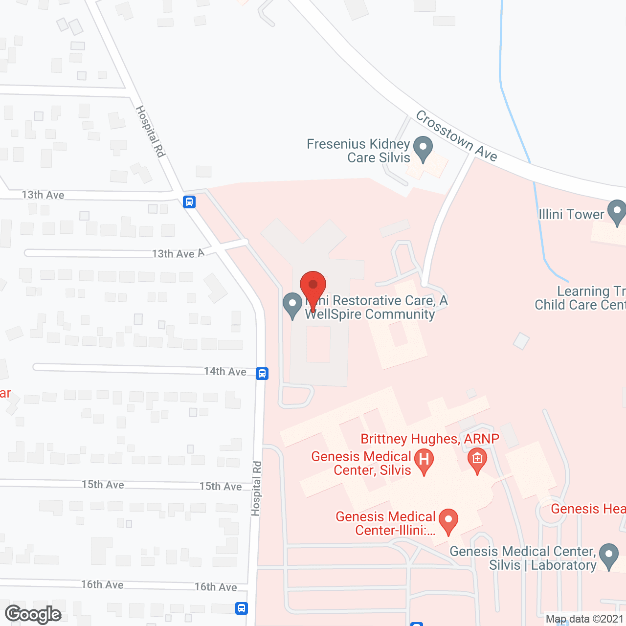 Map of the neighborhood around Illini Restorative Care Ctr