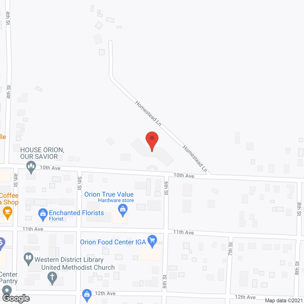 Map of the neighborhood around Fieldcrest Village