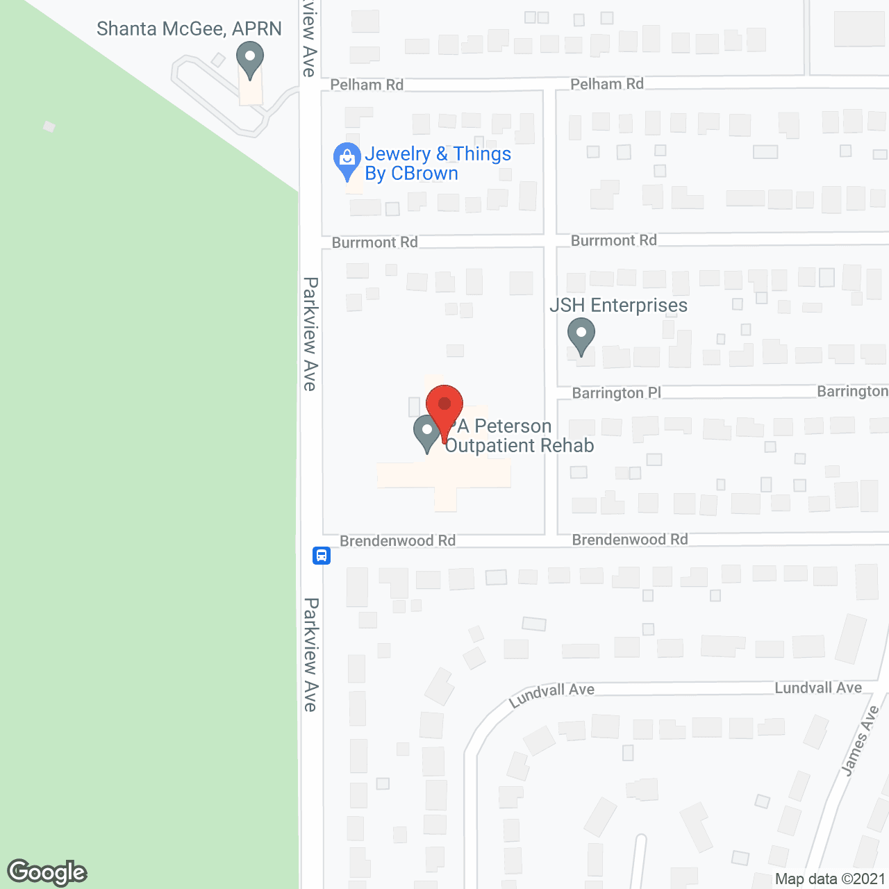 Map of the neighborhood around Pa Peterson At The Citadel