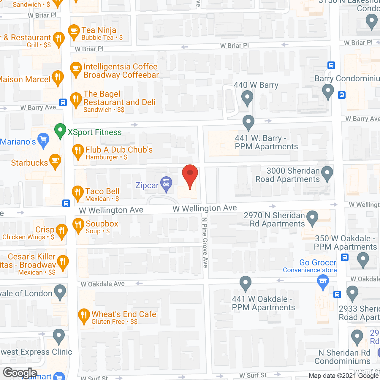 Map of the neighborhood around Alden Lincoln Park Rehabilitation Center