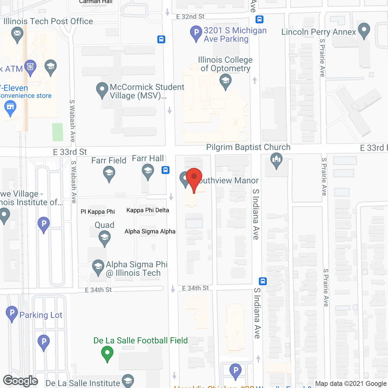 Map of the neighborhood around Carlton at the Lake