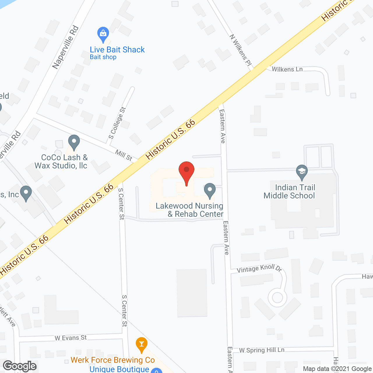 Map of the neighborhood around Lakewood Center Nursing and Rehab Ctr