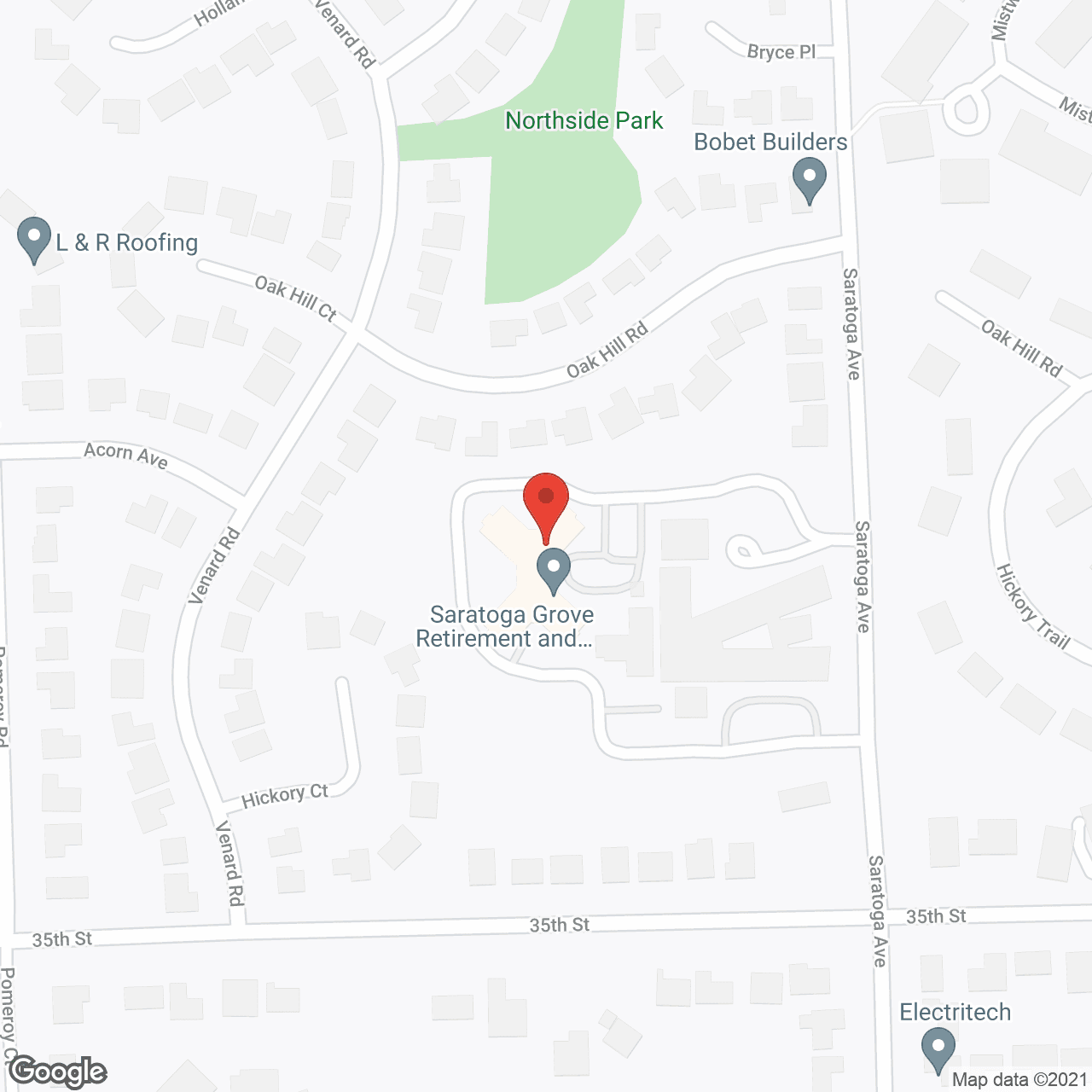 Map of the neighborhood around Saratoga Grove Retirement